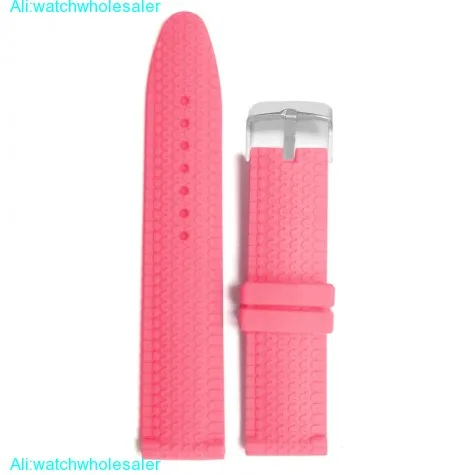 24mm Lovely Pink  Silicone Jelly Rubber Ladies Watch Band Straps WB1070K24JB