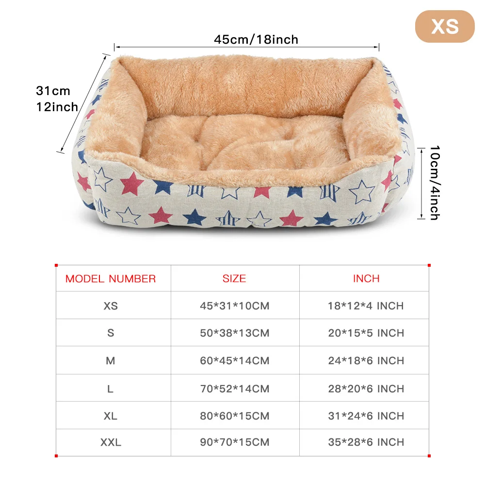FUNBAKY 4 Colors Sailboat Star Arctic velvet Warm Washable Pet Dog Bed for Large Dogs Labradors Bed & Mats cama para cachorro