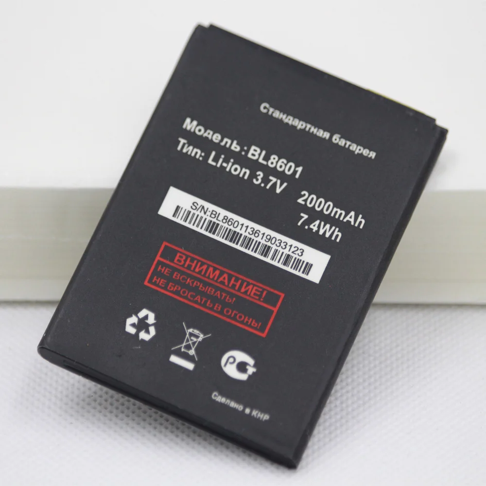 Высокая емкость 2000 мАч 3,7 в BL8601 батареи литий-ионная литий-полимерная Встроенная литий-полимерная батарея для FLY BL8601