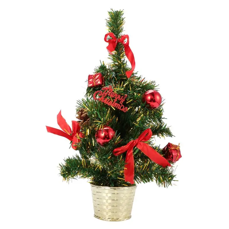 

Luxury Christmas Tree Tabletop Decoration Christmas Decorated Pine Tree 45cm (Red)