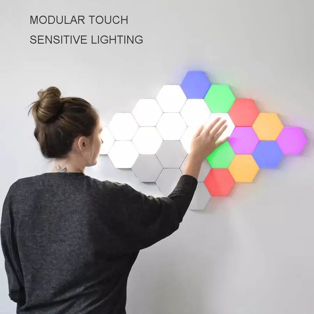  Colorful Quantum Lamp Led Hexagonal Lamps Modular Touch Sensitive Night Light Magnetic Hexagons Cre - 33052515959
