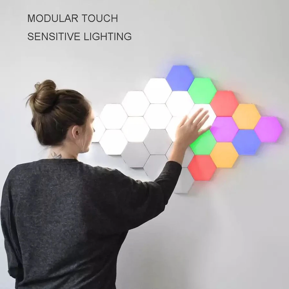 Lámpara cuántica colorida RGB LED Hexagonal iluminación cuántica Modu Lámpara cuántica colorida RGB LED Hexagonal iluminación cuántica Modu