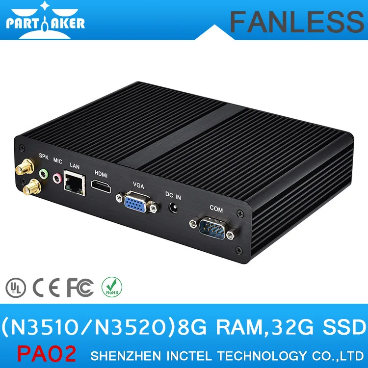 Intel Quad Core N3510/ N3520 Desktops PC Computer with 2.00 GHz HD 2*COM Ports 8G RAM SSD