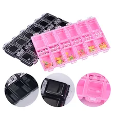 12 сеток органайзер для ювелирных изделий и бусин накладные ногти Коробка для хранения носорогов пылесборник для ногтей товары для рукоделия маникюрные инструменты