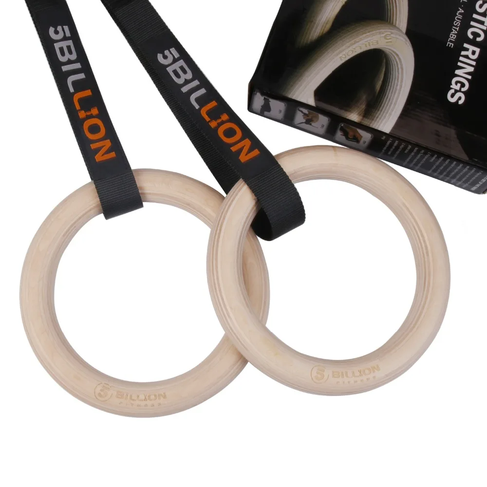 

1 Pair 28mm Exercise Fitness Gymnastic Rings Exercise Gym Rings Crossfit Pull Ups Muscle Training w/ 2 pieces Adjustable Straps