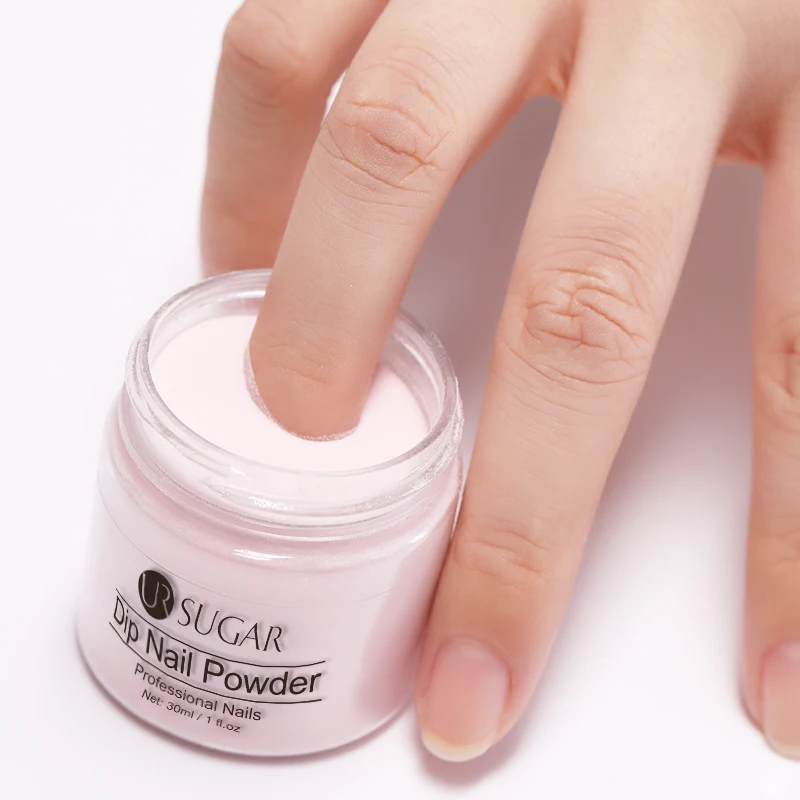 Nuestro azúcar 6 en 1 sistema de inmersión Kit de uñas Rosa plateado polvo con Gel de uñas líquido activador Base sin lámpara de secado Natural
