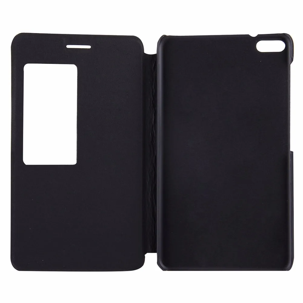 Горизонтальный кожаный флип чехол с держателем и умным окошком для Huawei MediaPad M2 Youth