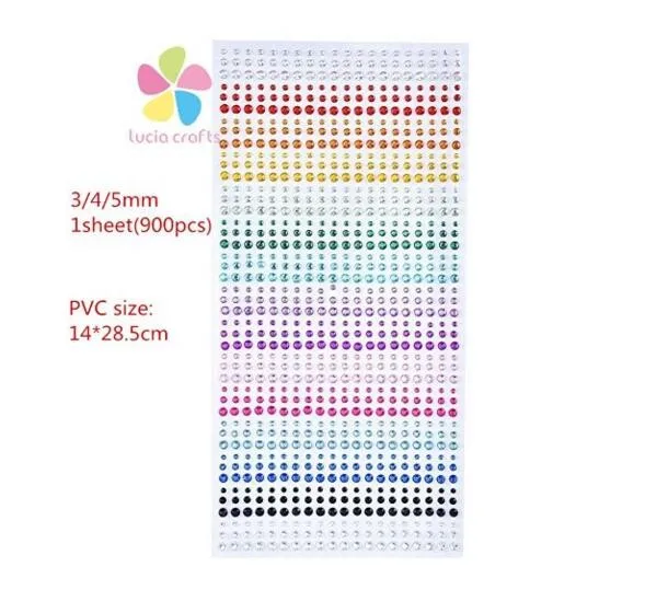 Lucia crafts  Colorful  Self Adhesive  Nail Rhinestones DIY Phone Car Decoration Stickers Scrapbooking    C0801