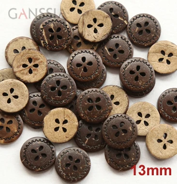 

50pcs/lot Natural coconut shell buttons 13mm Garment scrapbooking Sewing (ss-1187)