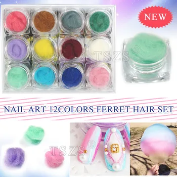 

1set /lot new design decoration nail art sweet 12colors ferret hair set