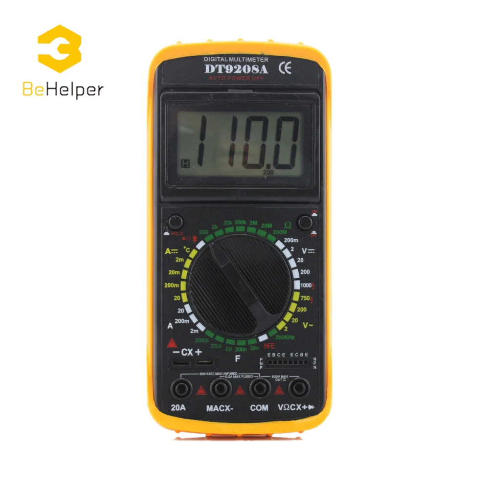 

BeHelper Digital LCD Display Multimeter AC/DC Voltage Current Resistance Capacitance Voltmeter Ammeter Multi Tester