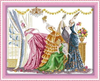 

Dancing party Printed canvas cross stitch Kits Wall Decor Paintings Handmade Home Decoration Knitting Set DIY Embroidery