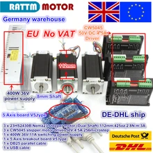 ЕС свободный Ват 3 трехосный контроллер ЧПУ Nema23 425Oz-in двойной вал шаговый двигатель+ 256 микрошаговый драйвер для фрезерного станка с ЧПУ