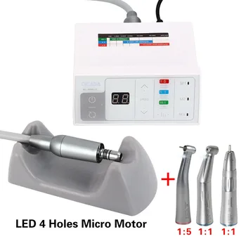 

Dental LED Brushles Electric Motor & 1:1 1:5 Fiber Optic Contra Angle Nosecone