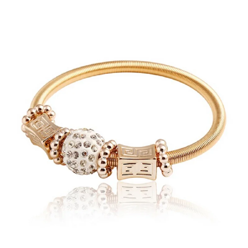 Charm Gold Color Rock Weaving Alloy Zircon Elastic