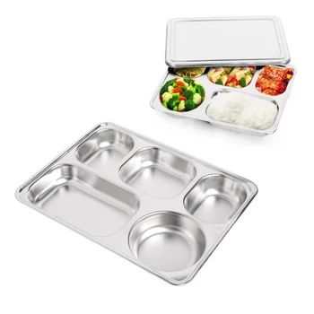 

Stainless steel insulation plate seal tray bento lunch box insulated Thermal Food Container Tableware dinner plates