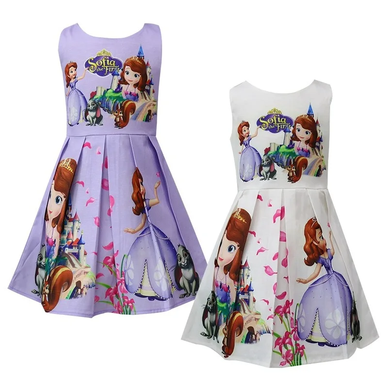

NEW Girls Princess Summer Cotton Causal Dresses Baby Kids Halloween Cosplay Costume Clothing Children Sofia Party Flower Dress