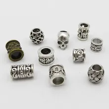 10 шт./упак. mix металла набор для viking, подвязанные лентой, с объемной волной, бороды, дредлоки, для увеличения объема, бусины кольца манжеты трубки Головные уборы украшения для Для мужчин Для женщин