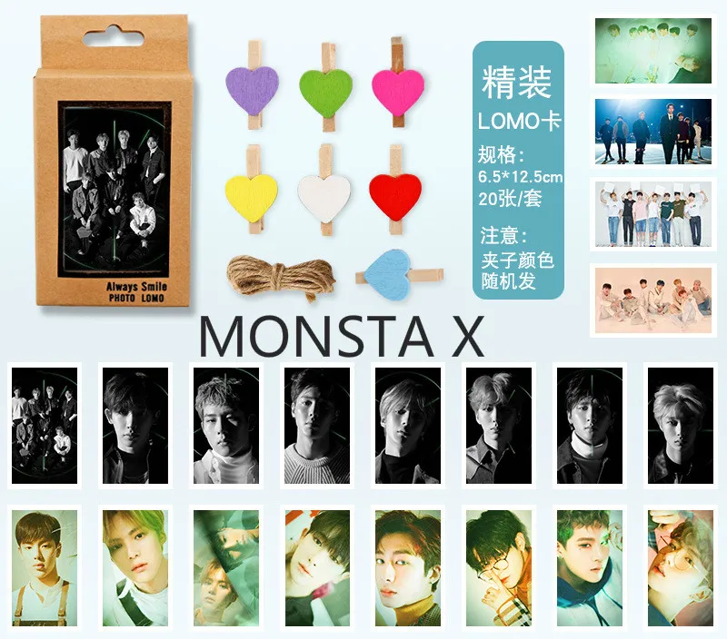 

[MYKPOP]MONSTA X The Connect LOMO Card 20pcs/Set with Clips KPOP Fans Collection SA19051721