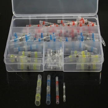 

100pcs 4 Colors Waterproof Wire Connectors Tinned Copper Butt Wire Crimp Connector Heat Shrink Tube Terminals