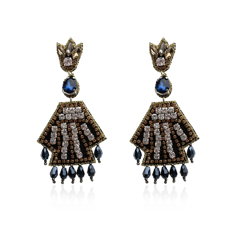 

Bohemian holiday style hand-stitched pearl earrings