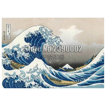 

5D Diy Diamond Painting The Great Wave Cross Stitch Embroidery Wall Sticker Diamond Mosaic Boats Japanese Painting Rhinestone