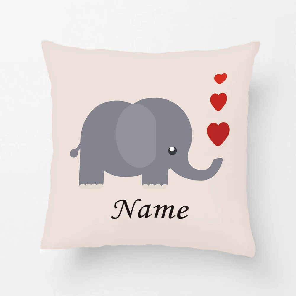 Индивидуальные Имя печатных пледы наволочка слон с сердцем Декоративные Чехлы для подушек подарок Lvsure автомобиля диван сиденье