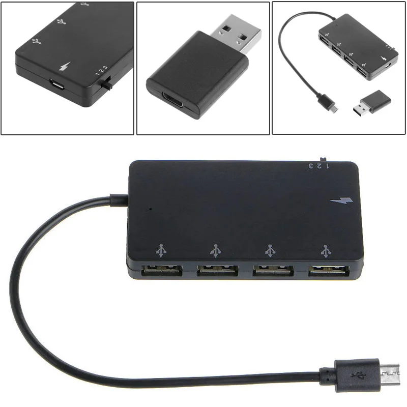 Микро-usb до 4 Порты и разъёмы USB 2,0 Женский концентратор MicroUSB OTG 4 Порты и разъёмы Кабель концентраторы электроадаптер для зарядки кабель для Samsung Galaxy, телефон