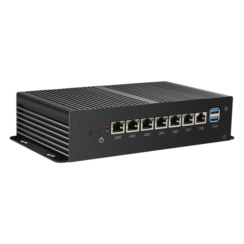 Безвентиляторный мини ПК Intel Celeron 1037U 1007U 6* Ethernet Gigabit LAN RJ45 консоль брандмауэра устройства мягкий маршрутизатор Pfsense ROS