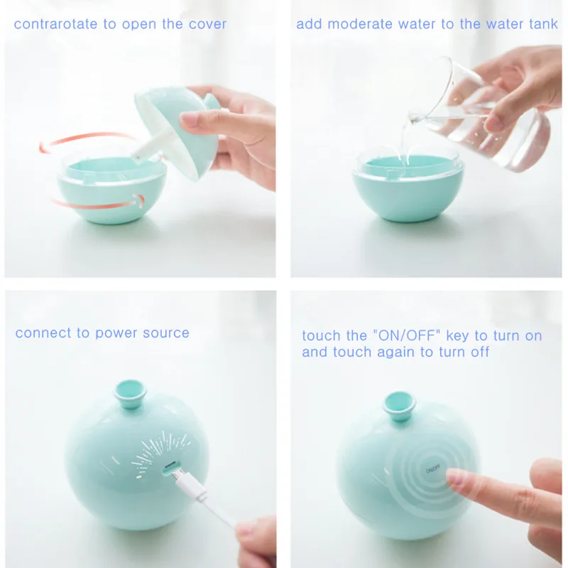 USB Balloon Mini Air Humidifier Aroma Diffuser Water Mist Maker for Home Car Ultrasonic Humidifier Diffusers White Pink Blue