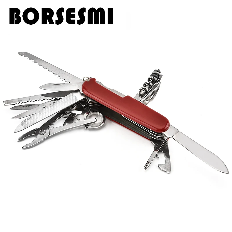 Hot sale 17 in 1 stainless steel multi function knife portable camping pocket knives kitchen