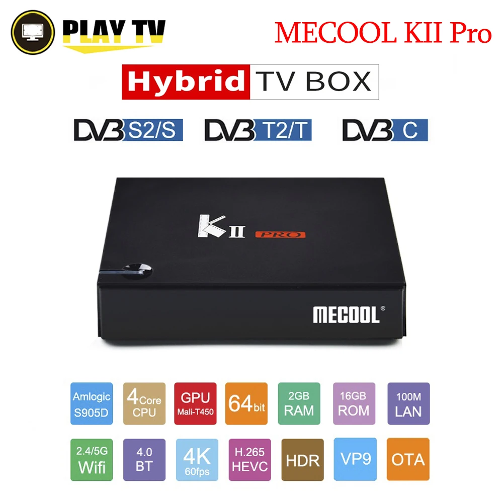 MECOOL KII PRO DVB S2 T2 Android 7 1 Smart TV Box Amlogic S905D четырехъядерный dvb t2 s2 2 Гб 16 4K 4/5G Dual Wifi BT4.0 K2