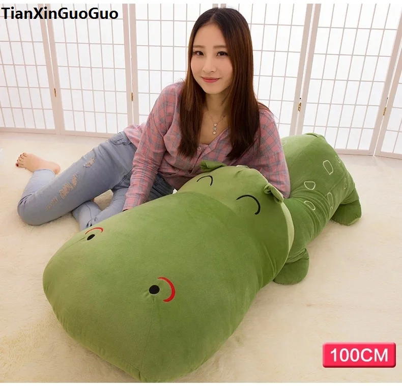 stuffed-toy-large-100cm-cartoon-green-hippo-plush-toy-doll-soft-throw-pillow-christmas-gift-b2804