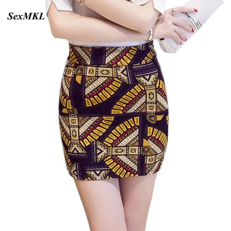 

SEXMKL Plus Size Printed Short Mini Skirt Women 2019 Fashion Korean High Waist Skirts Ladies Streetwear Pencil Skirt Jupe Femme
