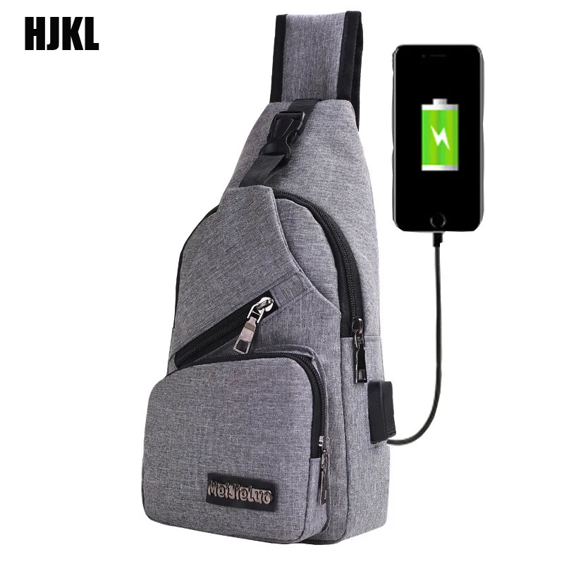 

2019 New Shoulder Bags USB Charging Crossbody Bags Men Anti Theft Chest Bag School Summer Short Trip Messengers Bag
