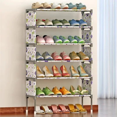 Стеллаж для обуви DIY, пластиковый, несколько слоев, органайзер для хранения на полке, подставка, держатель для хранения, аккуратная дверь, экономия пространства - Цвет: 7 layer white