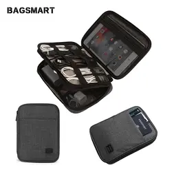 BAGSMART электронные дорожные аксессуары нейлон для sd-карты USB кабель Kindle iPad зарядное устройство портативные аксессуары сумка