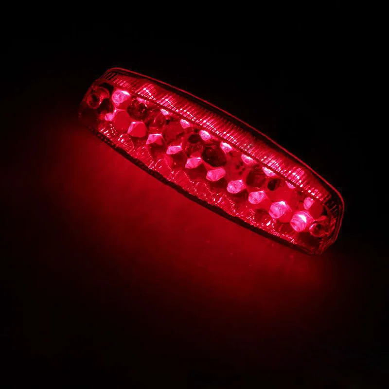 1pcs Universal 12V Motorcycle ATV Dirt Bike LED Tail Stop Brake Running Light Clear