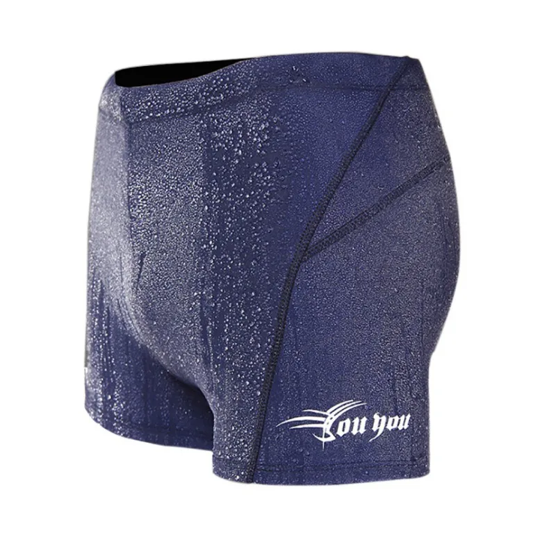 Men Boxer Waterproof Quick Dry Men Short Hot Spring Trunks Blue Black