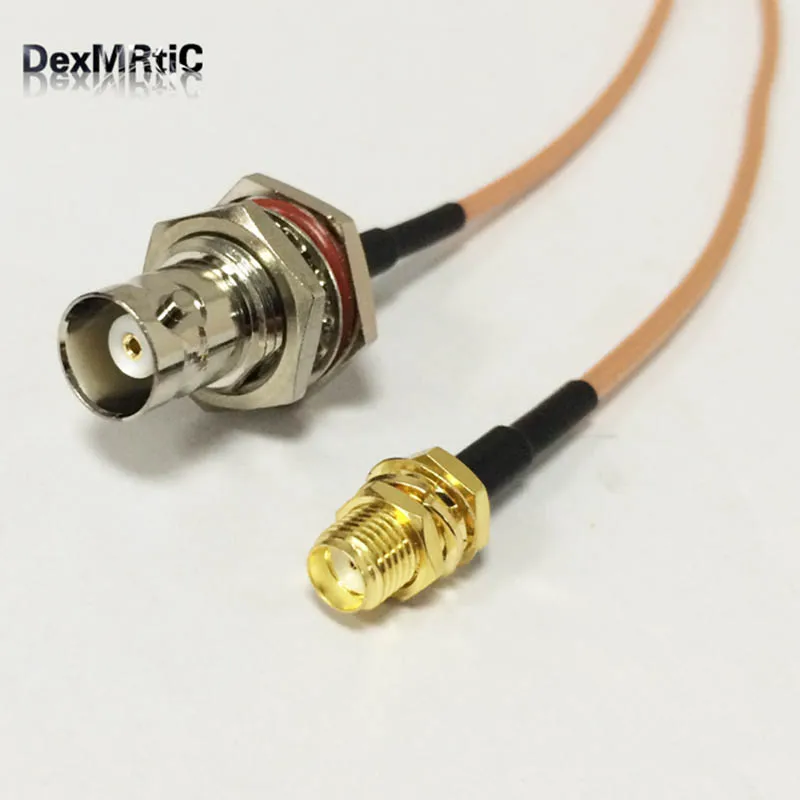 

10pcs Antenna Cable 15cm SMA Female Bulkhead Switch BNC Female jack nut Chassis Pigtail adapter