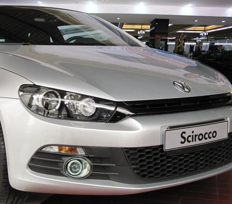 

DRL angel eye ( 6 colors ) + projector lens + H3 halogen fog lamp + black fog lamp cover for Volkswagen scirocco 2009-14, 2pcs