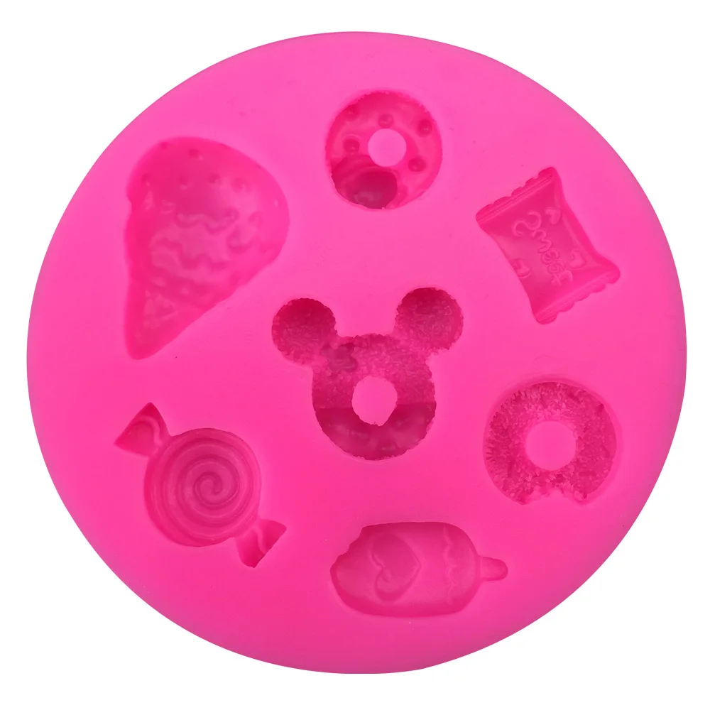 

Bear Lollipop Party cake decorating tools DIY baking fondant silicone mold used to easily create poured sugar T0371