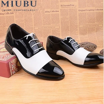 MIUBU Spring Autumn Fashion Men Shoes Patent Leather Men Dress Shoes White Black Male Soft Leather Wedding Oxford Shoes northmarch spring autumn new mens business dress shoes fashion slip on tassel leather wedding shoes men handmade work shoes