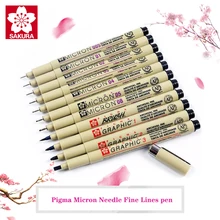 SAKURA Pigma Micron иглы водонепроницаемые тонкие линии Черный Эскиз маркер ручка для дизайна кисть манга рисунок манга товары для рукоделия
