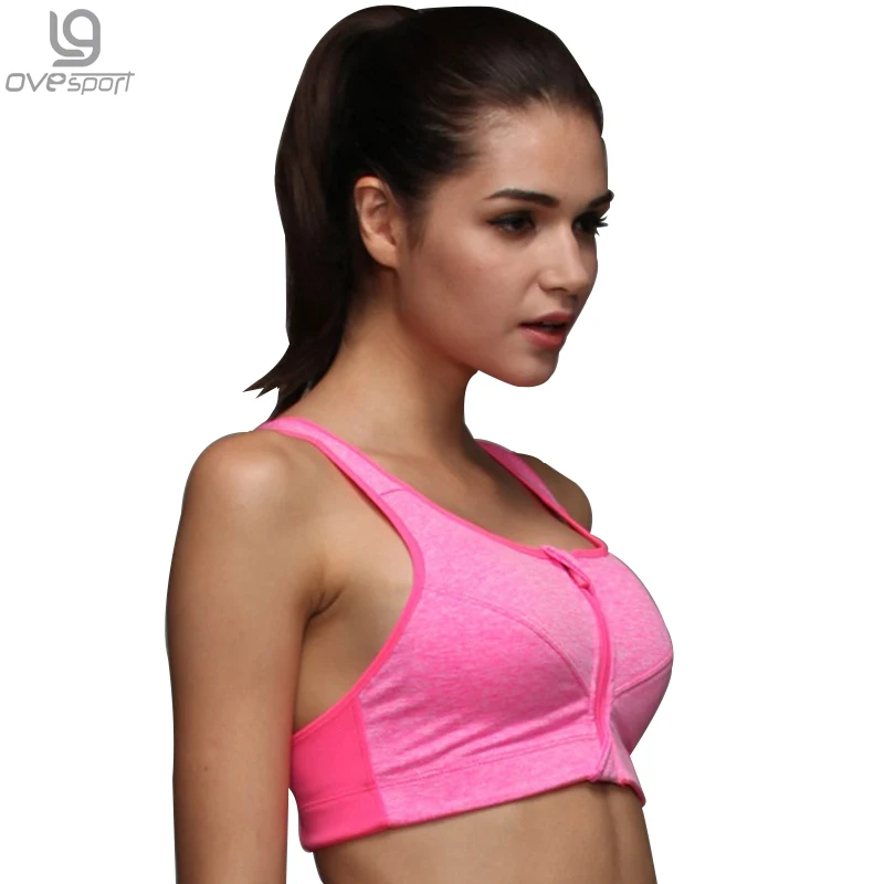 Women's Workout Bras Padded Tops Female Push Up Brand Bra Front Zipper