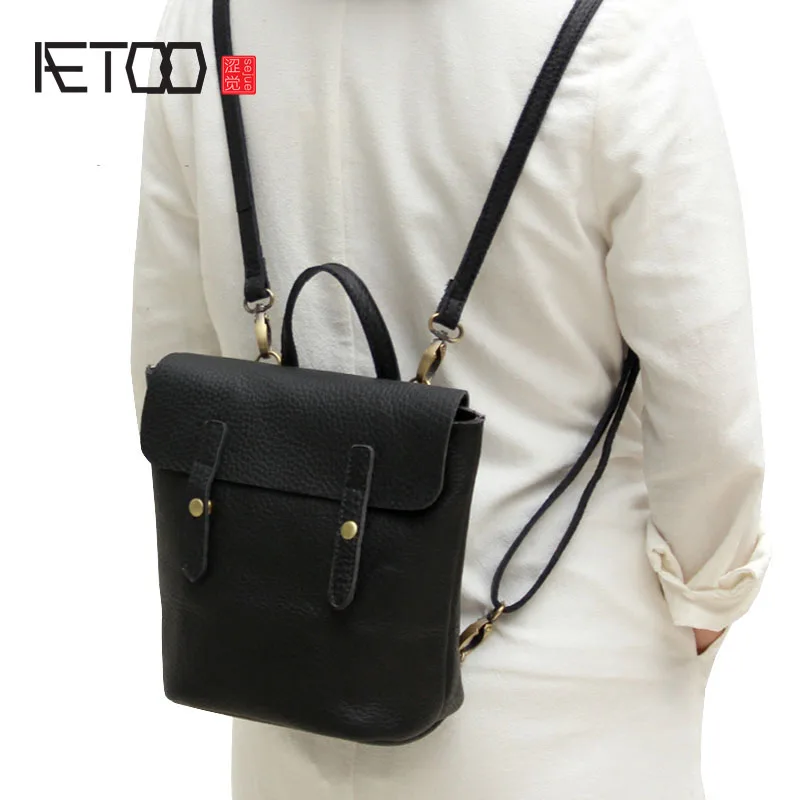 

AETOO Simple design leather single shoulder bag dual-use female package 2017 new Korean version of the limelight leather small b