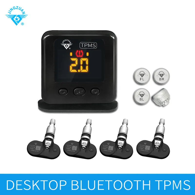 

2017 Newest Design JINGZUAN TPMS Auto Car TP-1 Wireless LED TMPS Tire Pressure Monitoring System 4 External Sensors OBD Socket