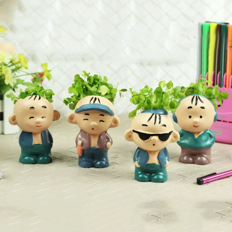 

Wholesale Flowerpot Plant Pot Cute Girl Boy Angel Flower Planter Home Garden Mini Bonsai Cactus Flower Pot Wedding Birthday Gift