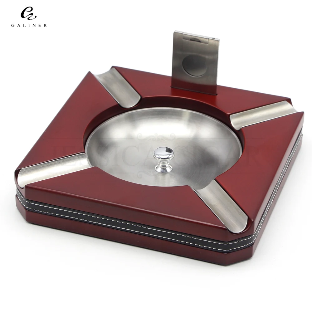 GALINER Square Luxury Cigar Ashtray Home 4 Cigars Holder Table Ashtrays