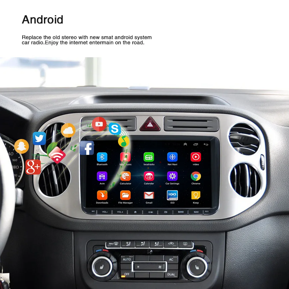 9 &quot Автомагнитола для VW Polo Golf Volkswagen Android 8 1 радио Coche Авторадио камера заднего